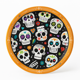 Sugar Skull Soiree Halloween Paper Plates - 8.75" Round